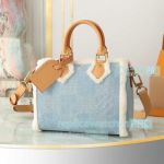 Replica L--V Speedy 25 Bandoulière Blue Canvas Handbag 